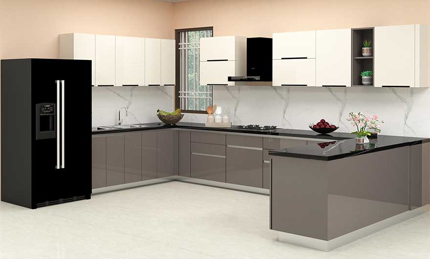 U-Shaped Modular Kitchen